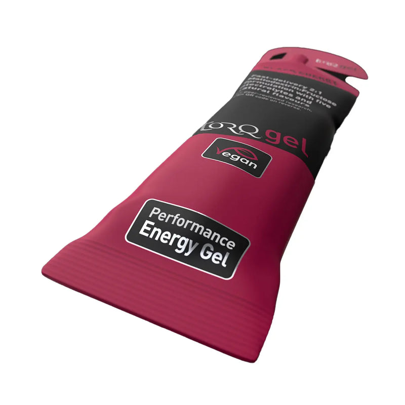 TORQ Black Cherry Yoghurt Gel: Quick fuel with 2:1 carbs, electrolytes, and smooth texture for intense workouts.