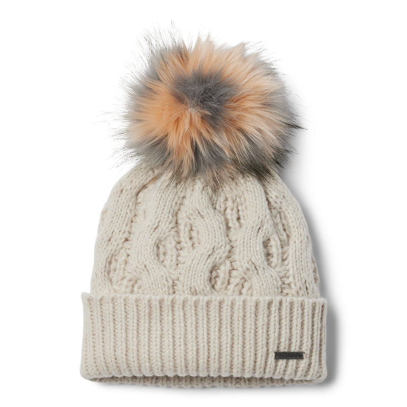 Columbia Boundless Days Cable Knit Pom Beanie - Dark Stone/Agave available at Great Outdoors