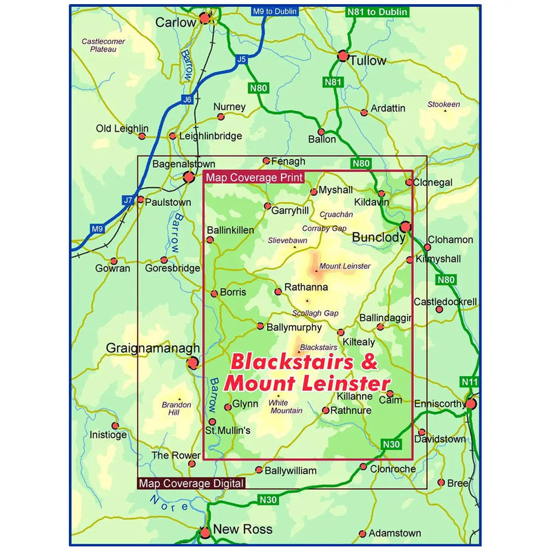 Encapsulated Blackstairs & Mount Leinster 1:25K