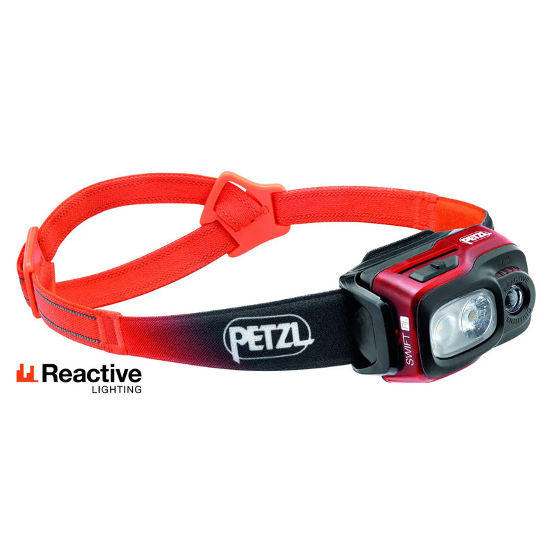 Experience the power of the Petzl SWIFT RL Headlamp: 1100 lumens, REACTIVE LIGHTING®, and lightweight comfort for any adventure.