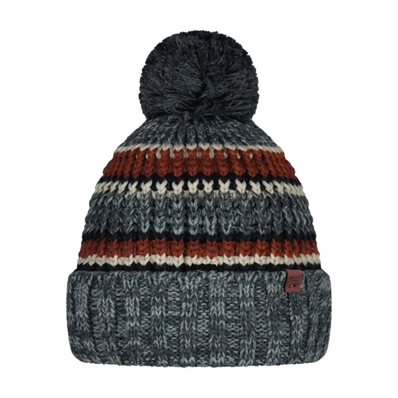 Eco-friendly Barts Goser Beanie: Soft, warm, and stylish with a fleece headband and mixed knit stripe pattern.