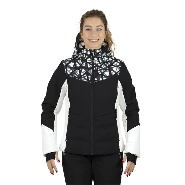 Experience unparalleled comfort with this windproof and water-repellent women's ski jacket, designed for serious skiers from Astrolabio.