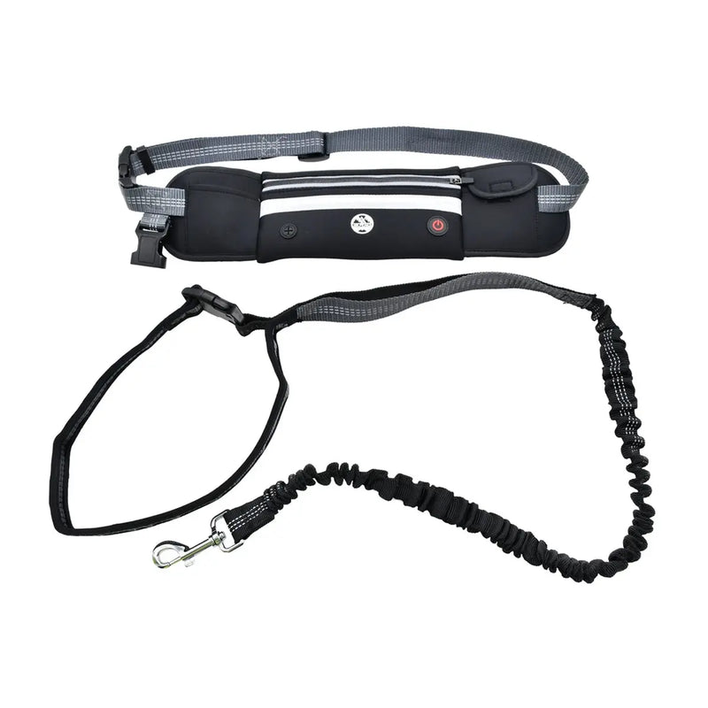 Keep essentials secure with the Six Peaks LED Dog Lead Running Belt. Features a retractable lead and high-visibility LED light.