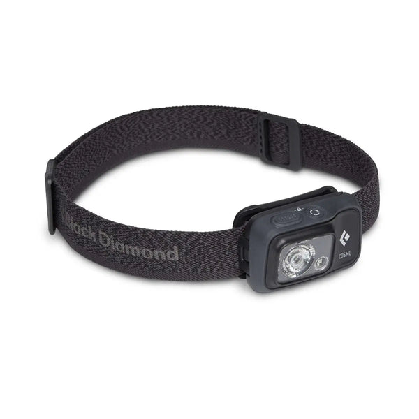 Black Diamond Cosmo 350 Headlamp: 350 lumens, dual-fuel, waterproof, red night vision, and multiple modes for versatile use.