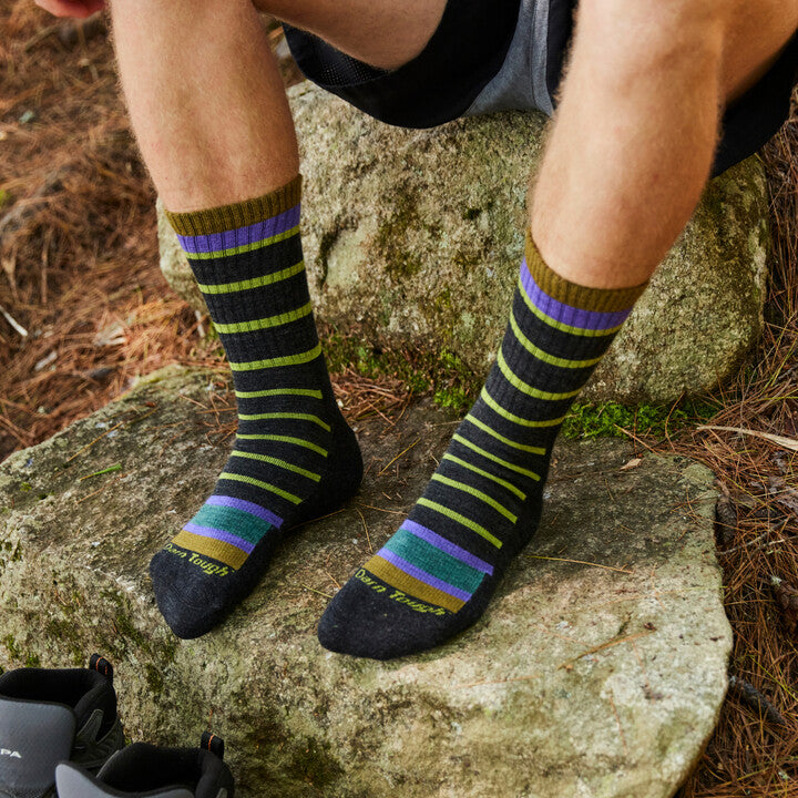 Darn Tough Via Ferrata Micro Crew Midweight Hiking Sock - Charcoal- Great Outdoors Ireland