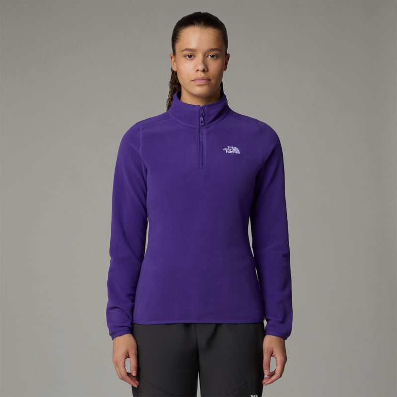 The North Face 100 Glacier Quarter Zip Fleece - Peak Purple- Great Outdoors Ireland