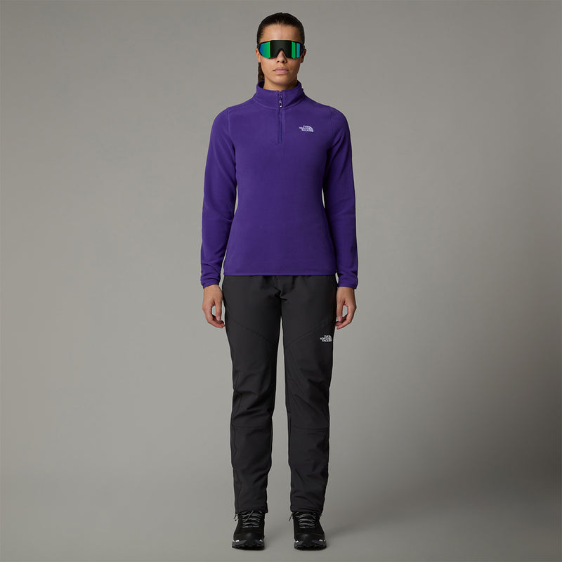 The North Face 100 Glacier Quarter Zip Fleece - Peak Purple- Great Outdoors Ireland