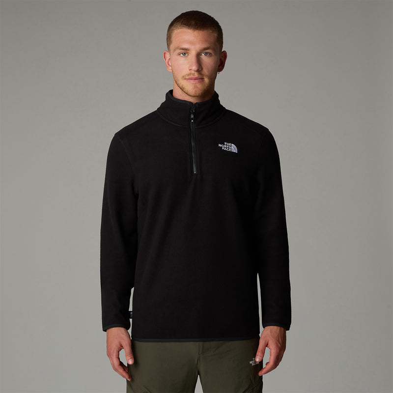 The North Face 100 Glacier Quarter Zip Fleece - Tnf Black- Great Outdoors Ireland