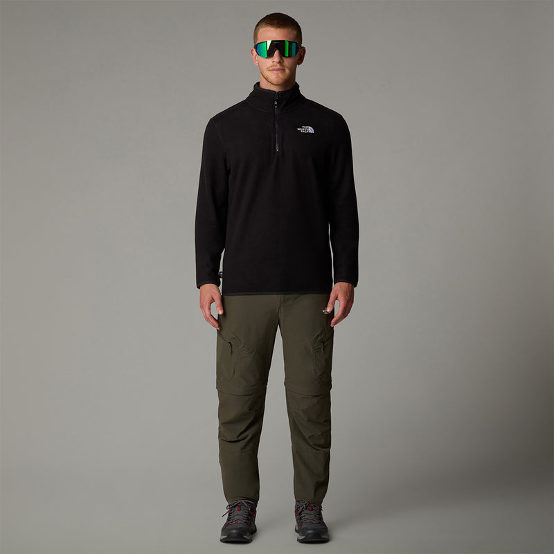 The North Face 100 Glacier Quarter Zip Fleece - Tnf Black- Great Outdoors Ireland