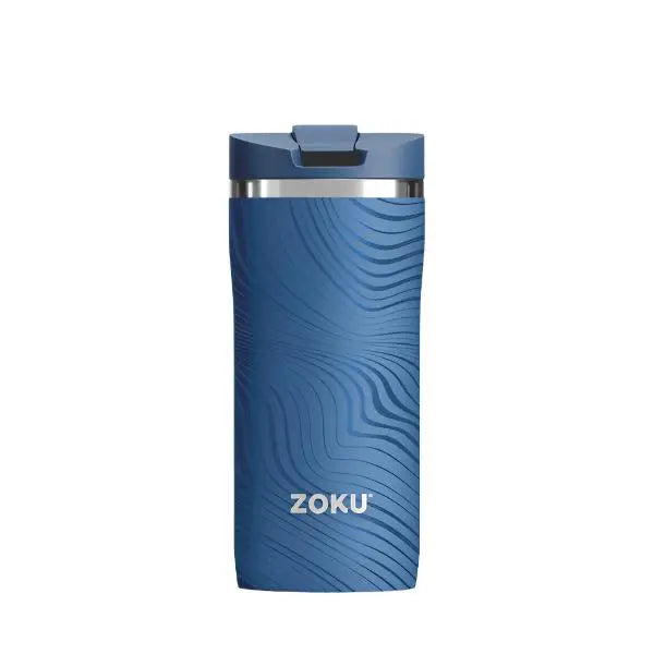 Zoku 12oz Stainless Steel Travel Mug - Blue Wavy- Great Outdoors Ireland