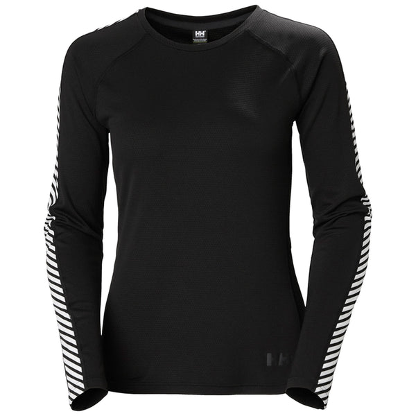 Helly Hansen LIFA® ACTIVE Stripe Crew Base Layer - Black- Great Outdoors Ireland