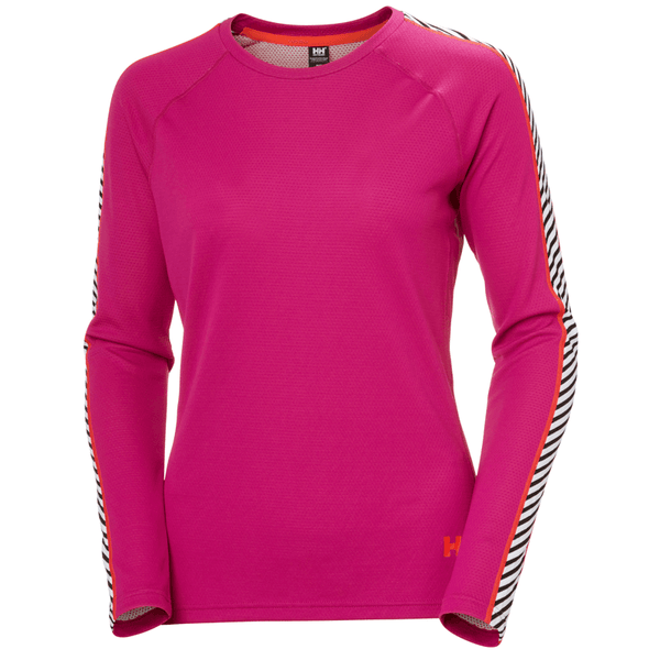 Helly Hansen LIFA® ACTIVE Stripe Crew Base Layer - Magenta- Great Outdoors Ireland