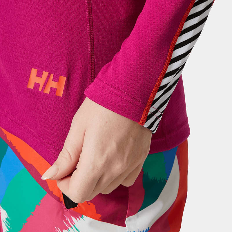 Helly Hansen LIFA® ACTIVE Stripe Crew Base Layer - Magenta- Great Outdoors Ireland