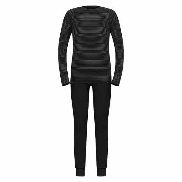 Odlo Kid's Active Warm Base Layer Set - Black Grey Great Outdoors Ireland