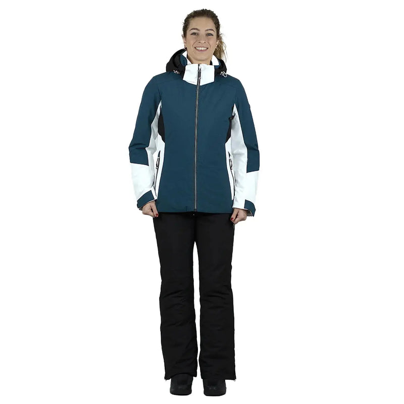 Designed for performance, this Astroabio Women's ski set includes a removable hood, skipass pocket, and adjustable ski pants.