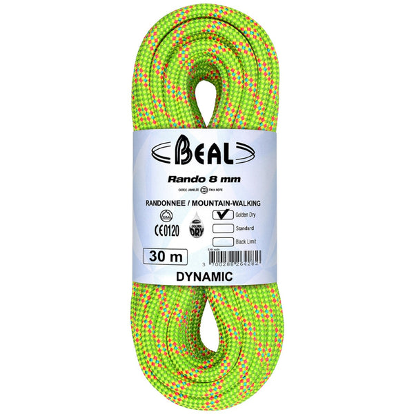 Beal 8mm Rando 30m Walking Rope Green - Durable & Reliable Gear