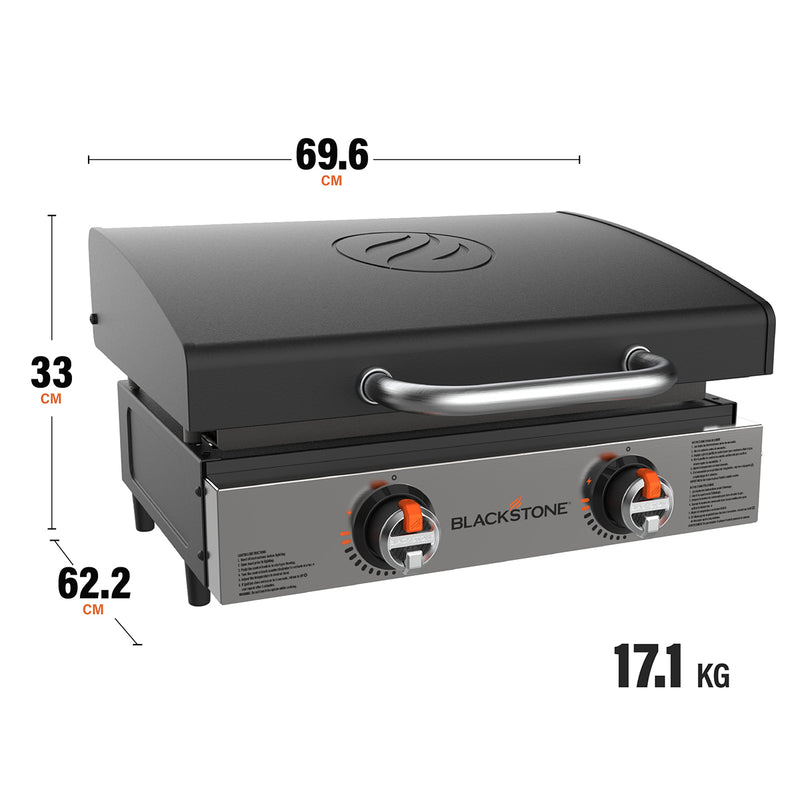 22" Omnivore Stainless Front Panel Tabletop Griddle with Hood