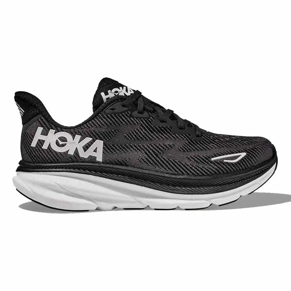 Hoka Clifton 9 Wide - Black White- Great Outdoors Ireland