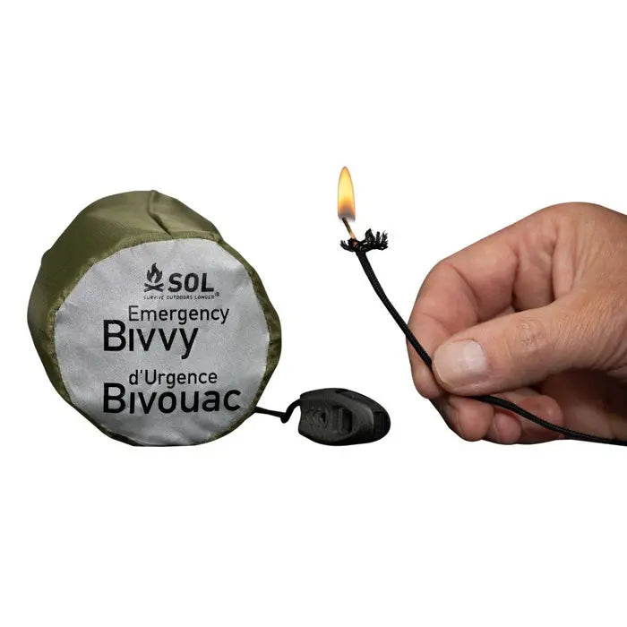 Survive Outdoors Longer Emergency Bivvy with Rescue Whistle - OD Green- Great Outdoors Ireland