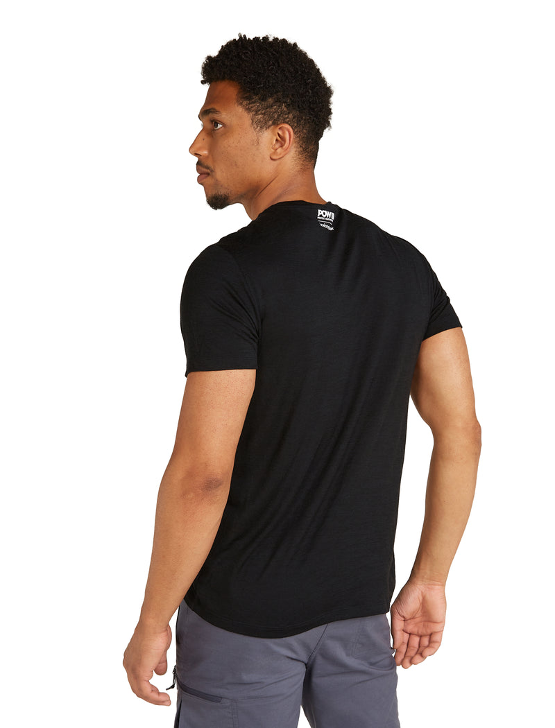 Icebreaker Merino 150 Tech Lite Short Sleeve T-Shirt - Pow Black- Great Outdoors Ireland