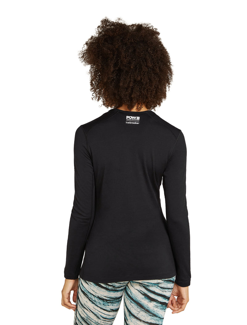 Icebreaker Merino 200 Oasis Long Sleeve Crewe Thermal Top - Pow Black- Great Outdoors Ireland