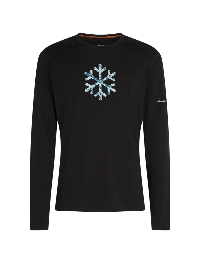 Merino 200 Oasis Long Sleeve Crewe Thermal Top - Pow Black