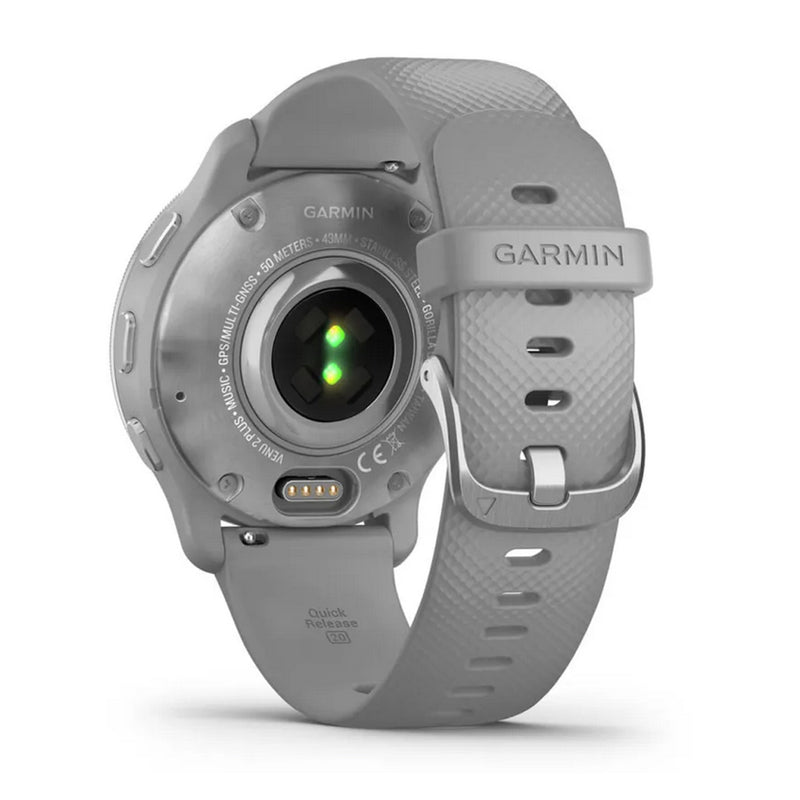 Garmin Venu® 2 Plus - Silver Stainless Steel Bezel/Powder Grey Case- Great Outdoors Ireland