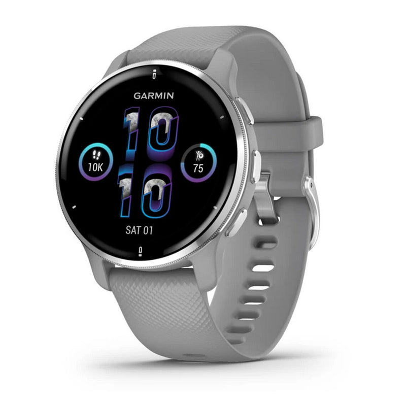 Garmin Venu 2 Plus Silver Stainless Steel Bezel-Powder Grey Case 