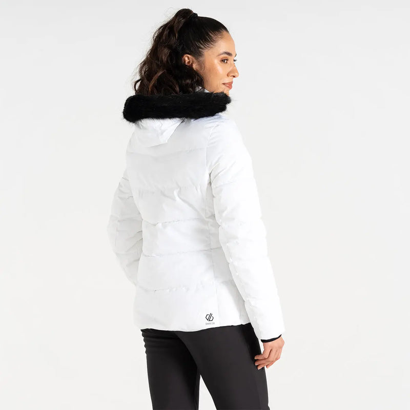 Dare 2b Glamourize V Baffled Ski Jacket - White- Great Outdoors Ireland