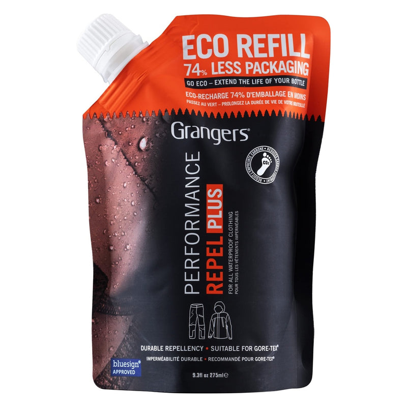 Protect your gear with Grangers Repel Plus 275ml Eco Refill! Eco-friendly and effective, this treatment restores waterproofing and breathability to all your outdoor gear. Get yours today!