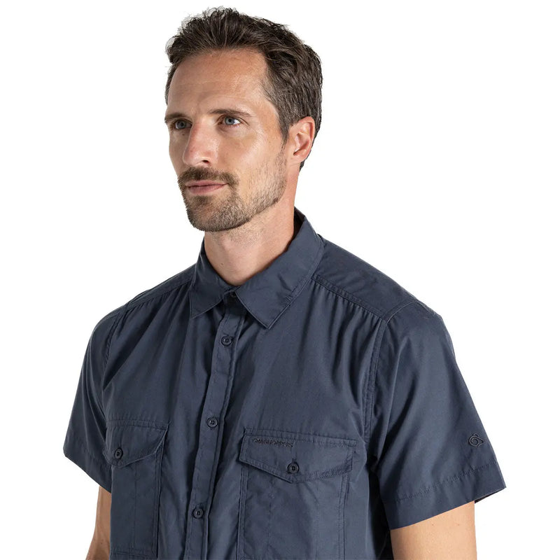 Craghoppers Kiwi Short Sleeve Shirt - Ombre Blue- Great Outdoors Ireland