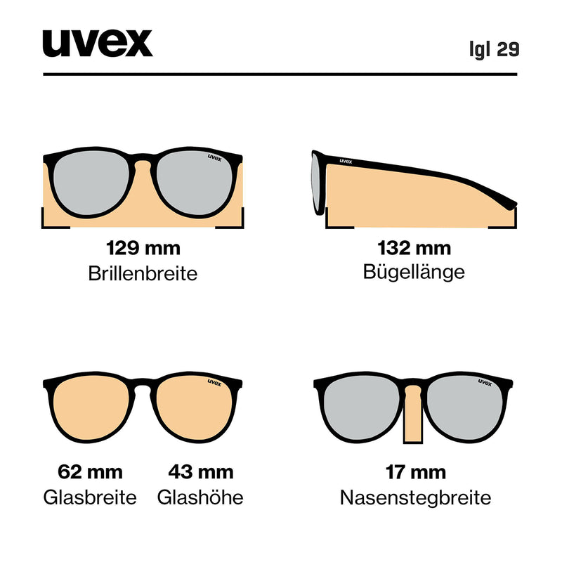 Uvex LGL 29 Sunglasses - Black/Red- Great Outdoors Ireland