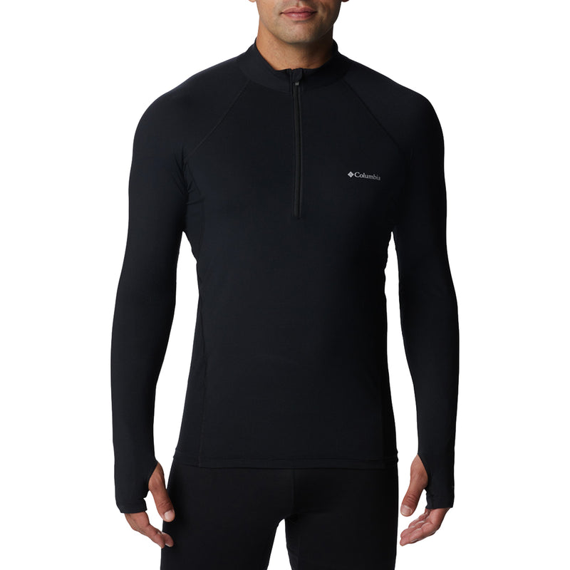 Columbia Mens Midweight Half Zip Baselayer - Black  Great Outdoors Ireland