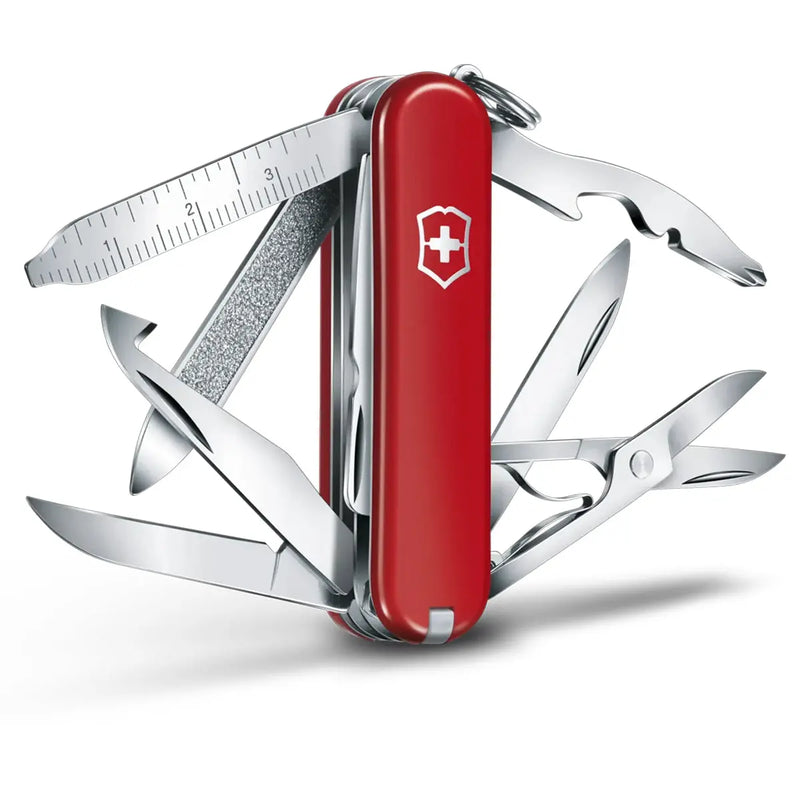 The Victorinox Mini Champ offers 18 versatile functions in a sleek, pocket-sized tool. Ideal for daily use. Visit us for more quality multitools.