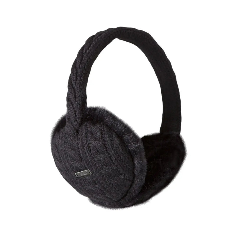 Keep cosy with Barts Monique Earmuffs. Soft faux fur, cable knit, adjustable fit. Ideal for winter.