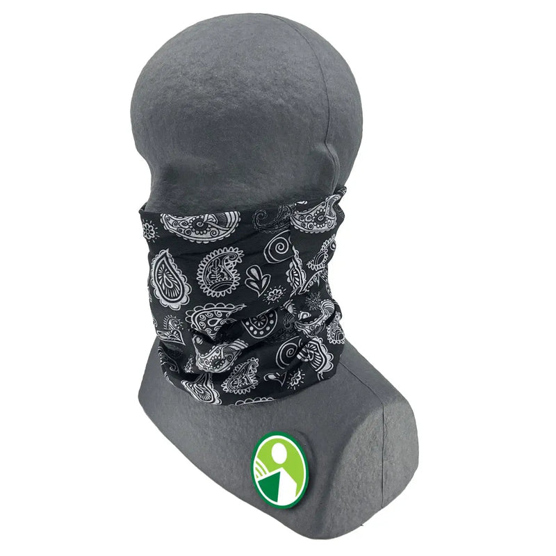 Multifunctional Bandana - Black Paisley Print