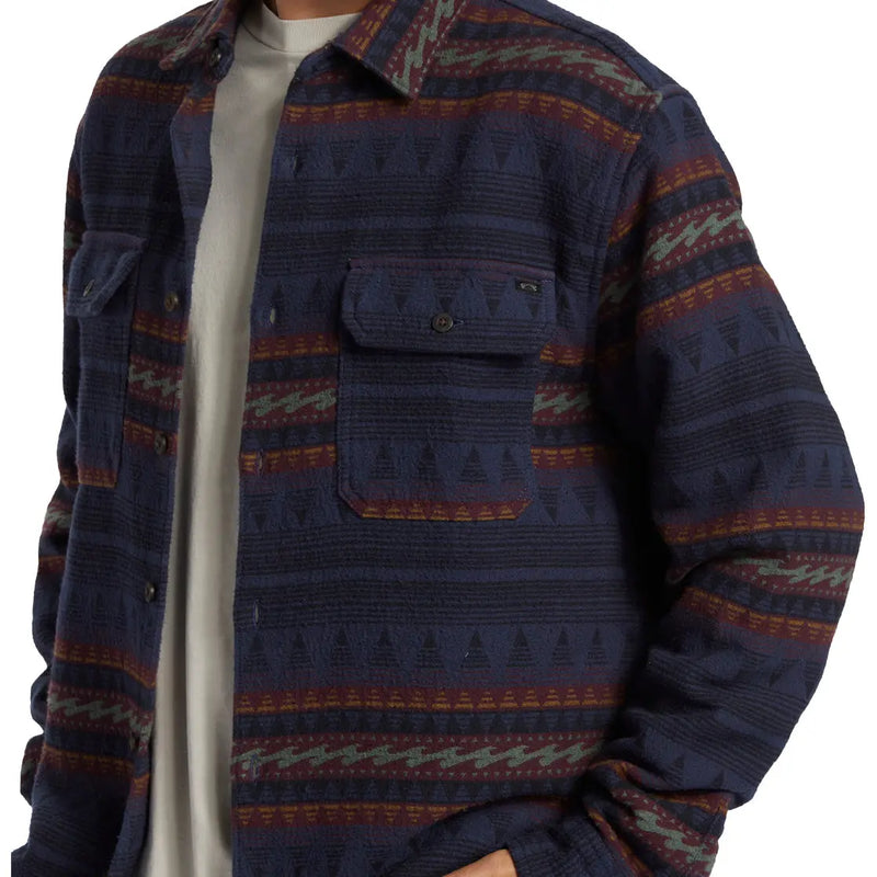 Billabong Offshore Jacquard Flannel Shirt - Navy- Great Outdoors Ireland