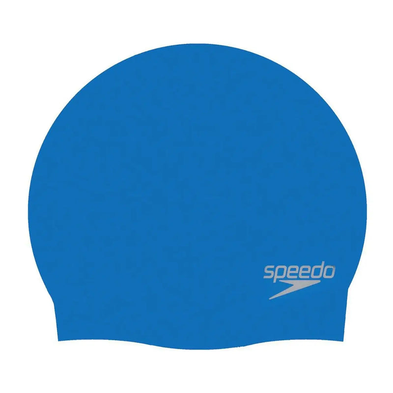 Plain Moulded Silicone Swim Cap - Blue