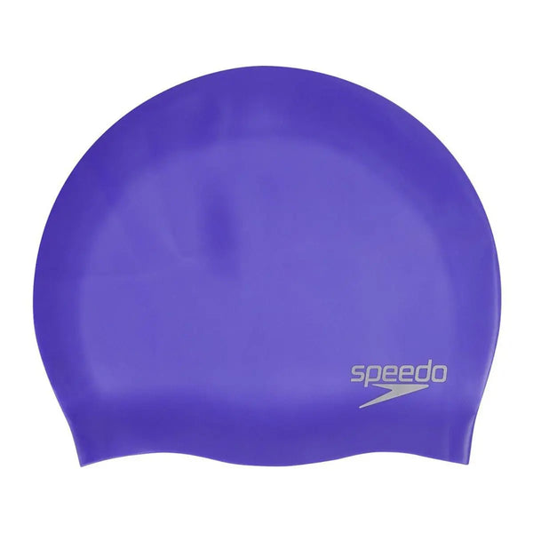 Plain Moulded Silicone Swim Cap - Purple