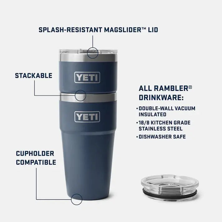 YETI Rambler® 20 oz (591 ml) Stackable Cup - Black- Great Outdoors Ireland