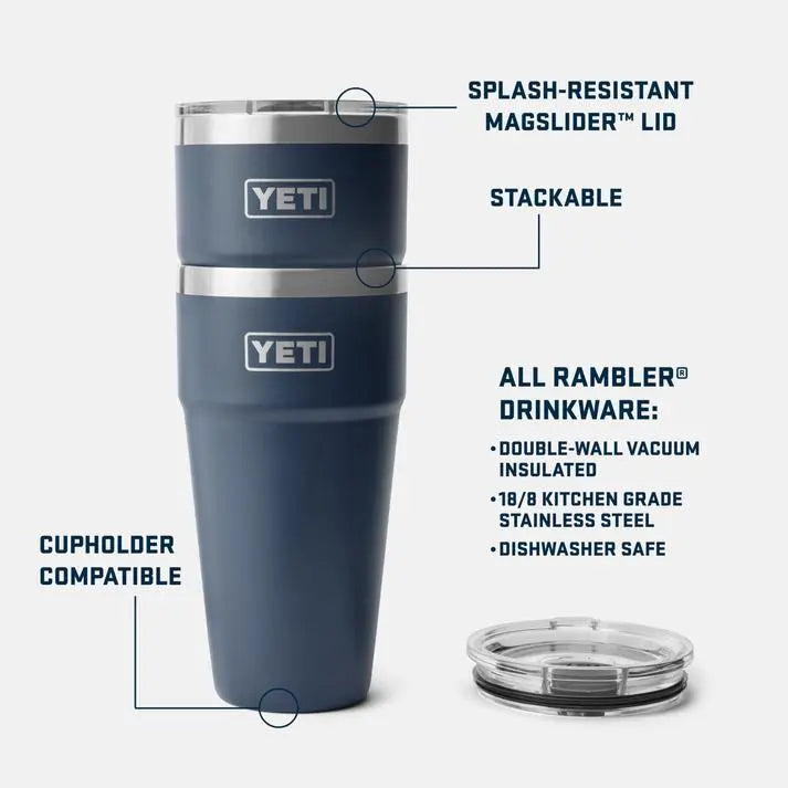 YETI Rambler® 30 oz (887 ml) Stackable Cup - Big Wave Blue- Great Outdoors Ireland