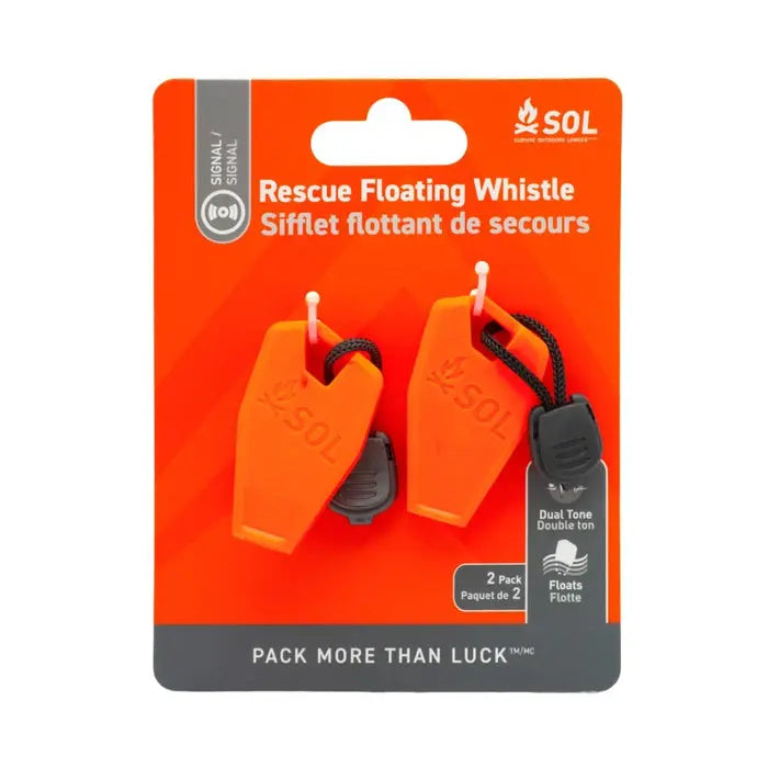 Survive Outdoors Longer Rescue Floating Whistle - 2 Pack- Great Outdoors Ireland