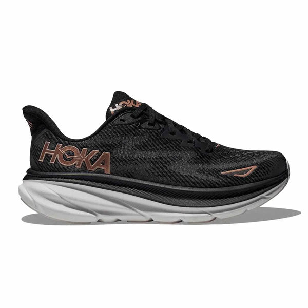 Hoka Clifton 9 - Black/Rose Gold- Great Outdoors Ireland