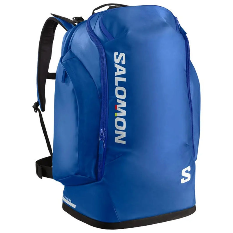 Stay prepared for winter sports with the Salomon Go To Snow 50L. Water-resistant and spacious with padded straps.