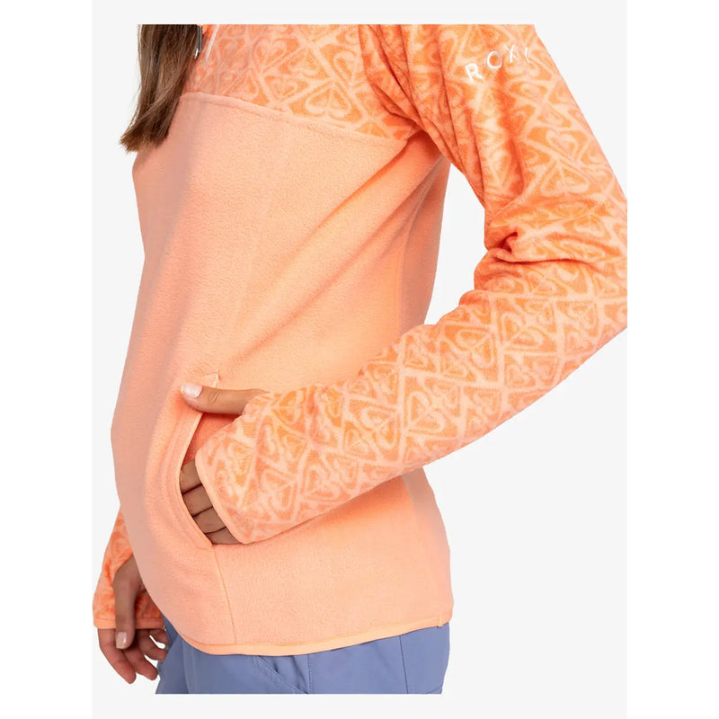 Sayna Half Zip Polar Pullover - Peach Pink