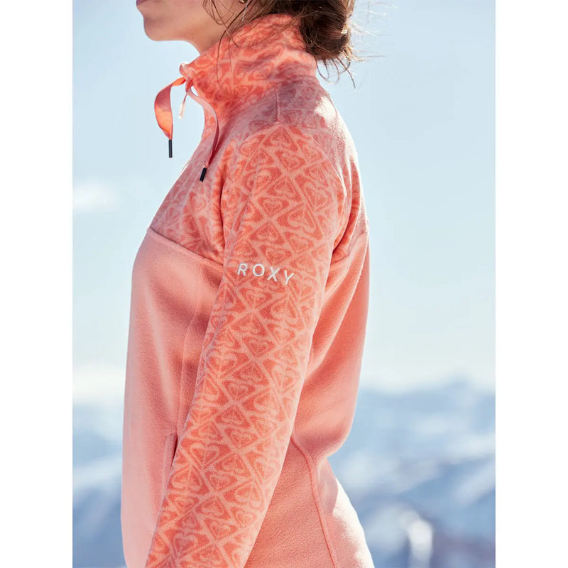 Sayna Half Zip Polar Pullover - Peach Pink