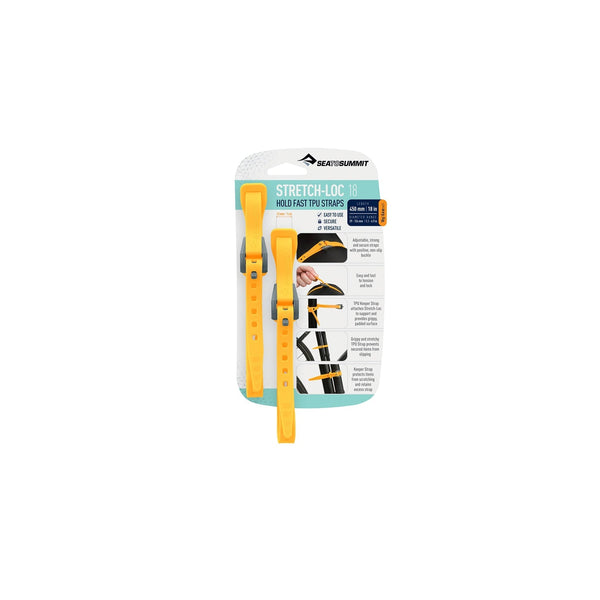 Sea to Summit Stretch-Loc TPU Straps 2-Pack | 12mm X 450mm - Yellow