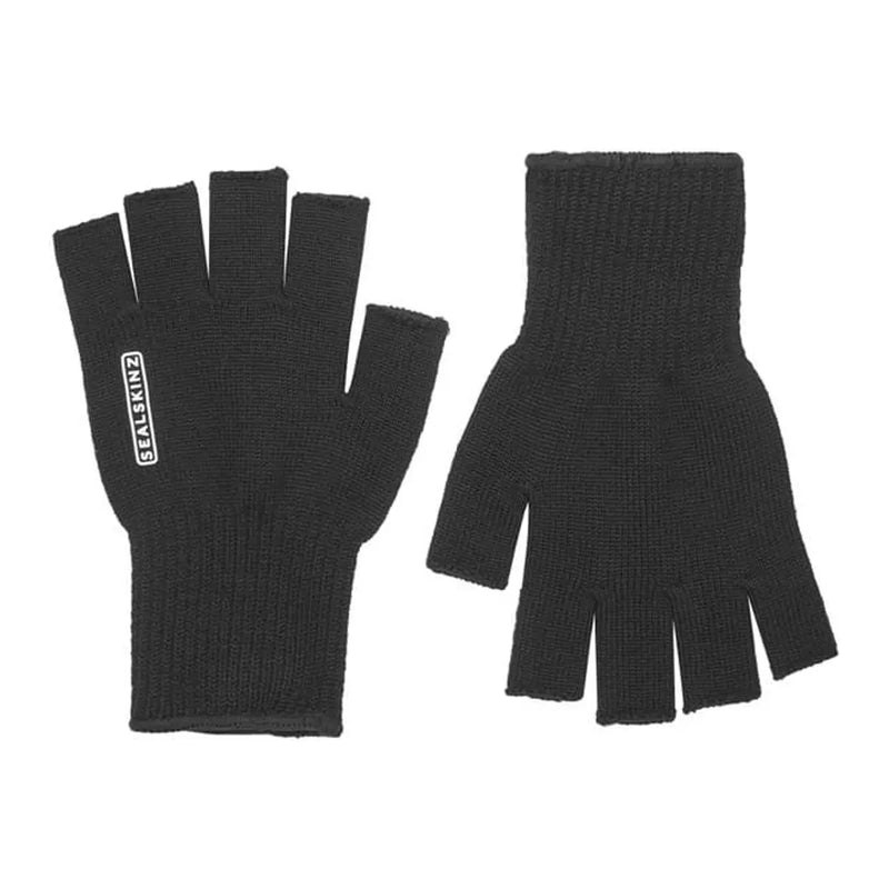 SealSkinz Thornham Solo Merino Fingerless Mitt - Black- Great Outdoors Ireland