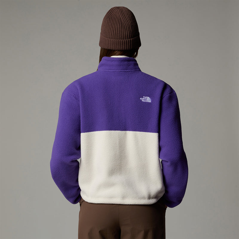 Yumiori Quarter Zip Fleece Jacket - White/Purple