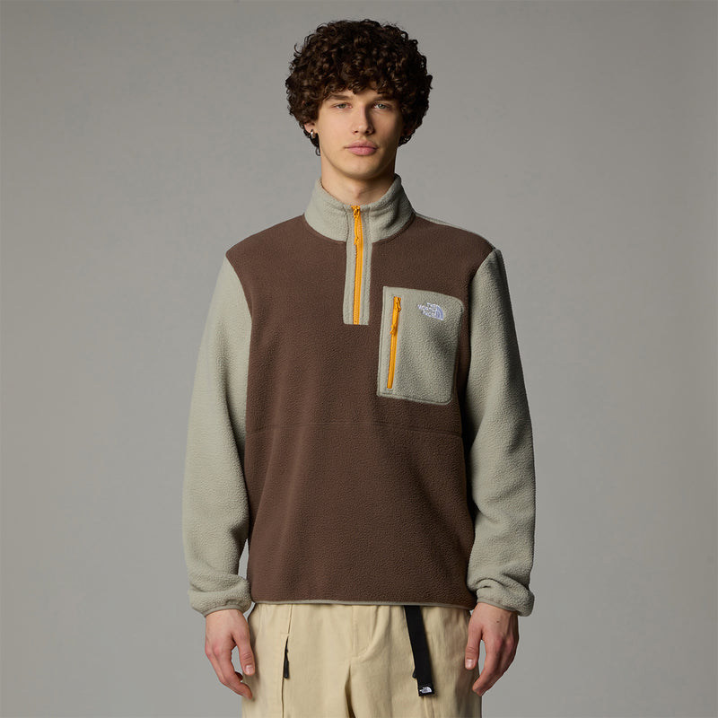 Yumiori Quarter Zip Fleece Jacket - Smokey Brown/Grey